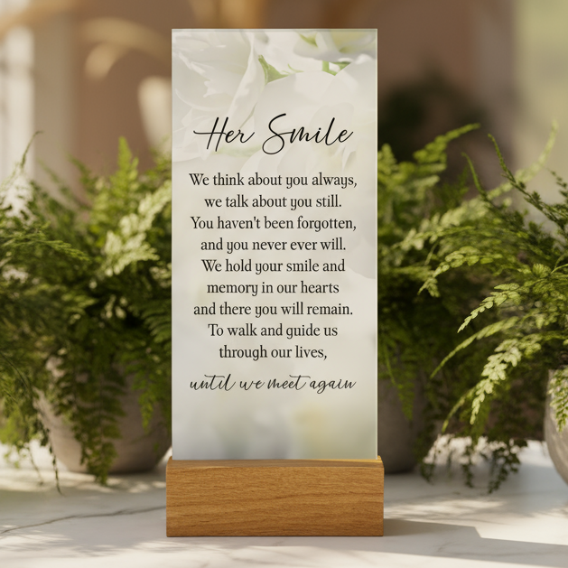 Plaque Glass Her Smile