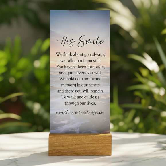 Plaque Glass His Smile