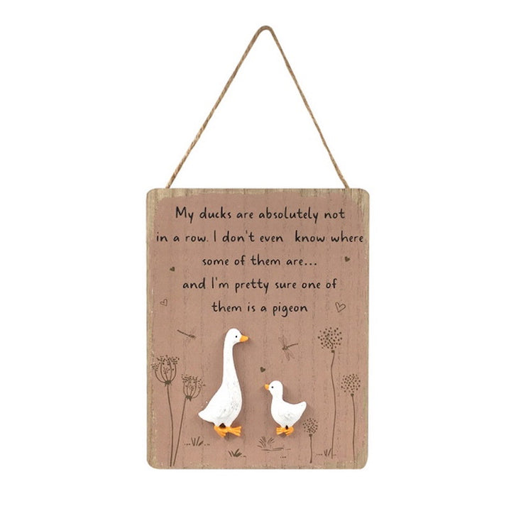 Plaque Funny Duck Hanging 20 cm