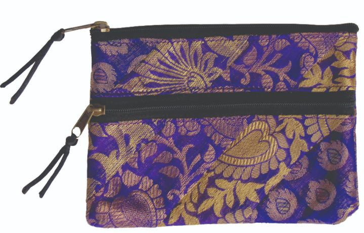 Purse Sequin with Brocade Stripe 6 x 4 Inch