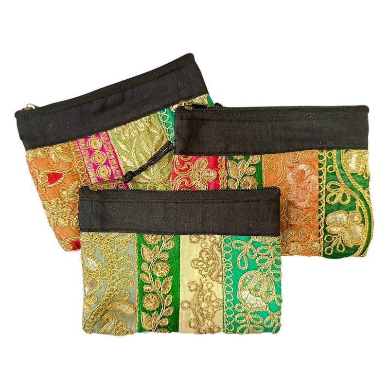 Purse Sequin with Brocade Stripe 4 x 5 Inch