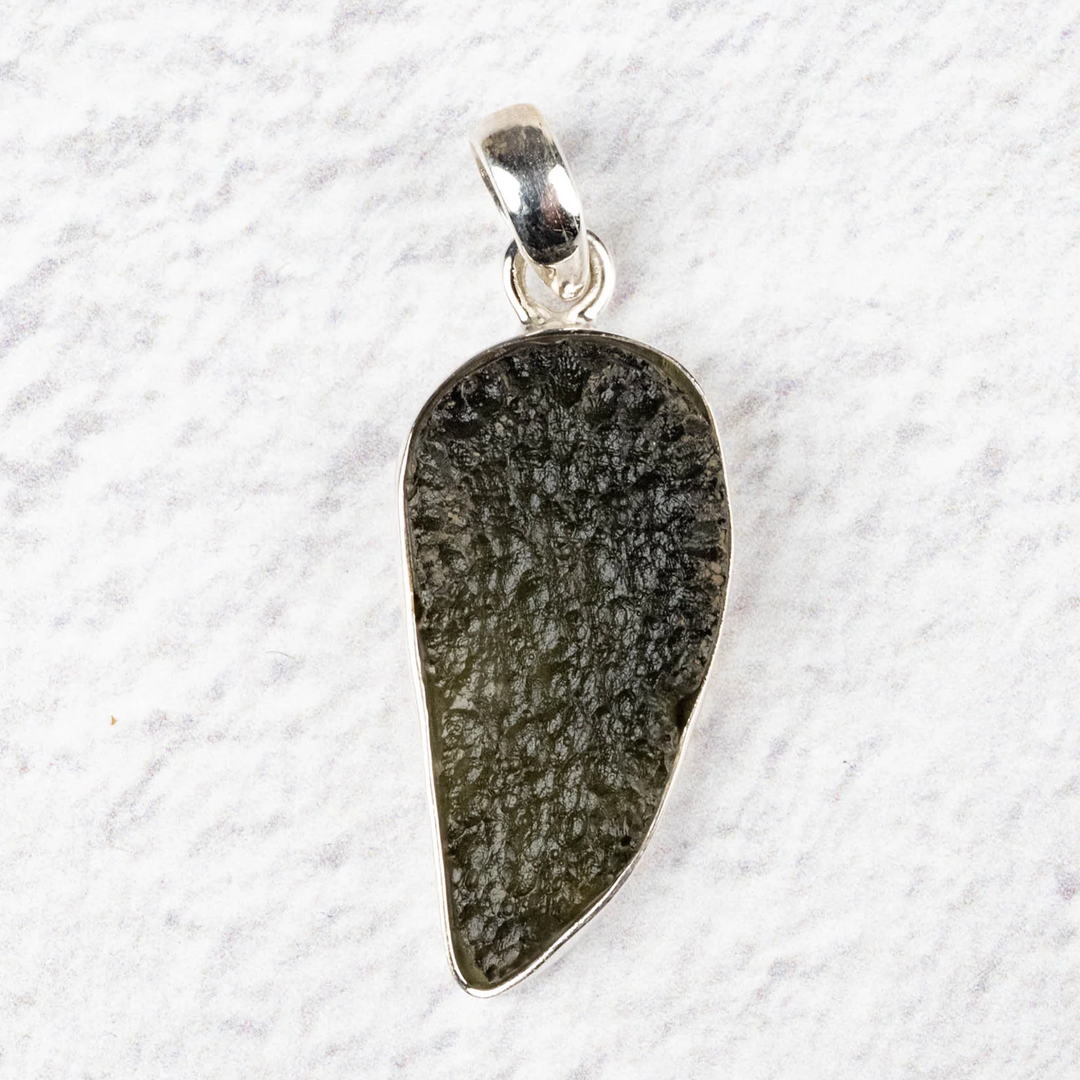 Ring Moldavite Sterling Silver 3.8 cm