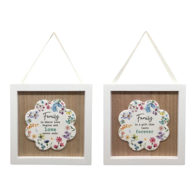 Plaque  Family in Frame Assorted 18 cm
