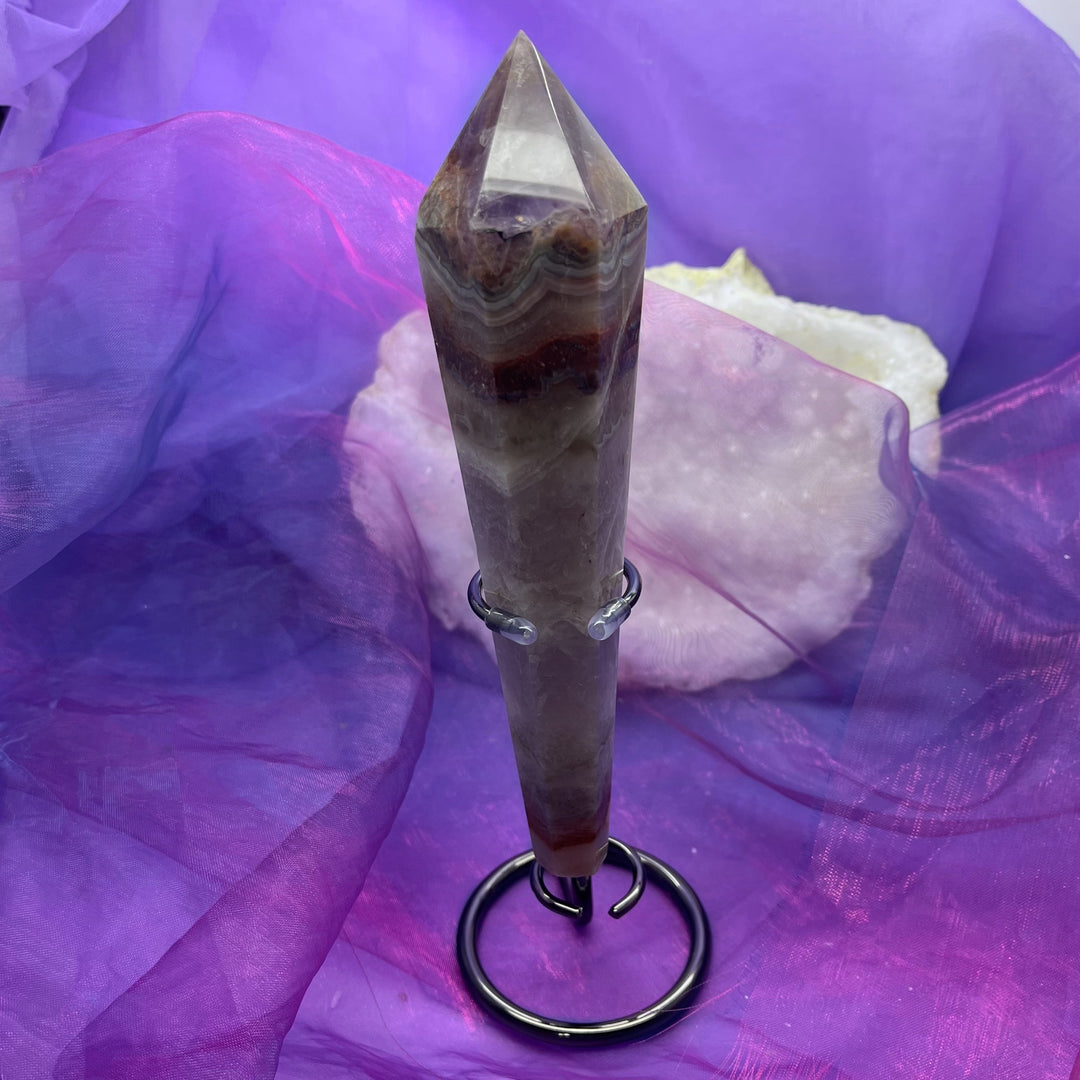 Wand on Stand Amethyst Crazy Lace Agate 16.5 cm
