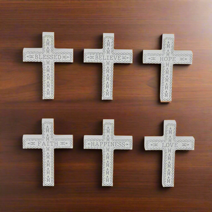 Cross Religious Inspirational Wording 10 cm