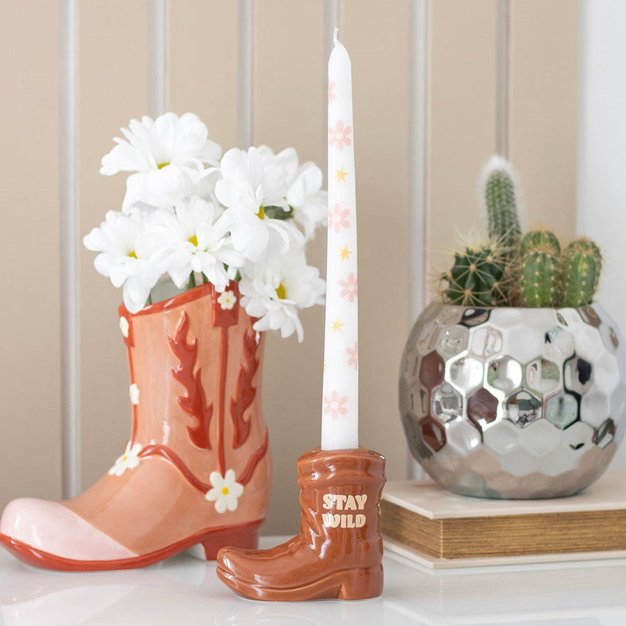 Taper Candle Holder Cowboy Boot | Carpe Diem With Remi
