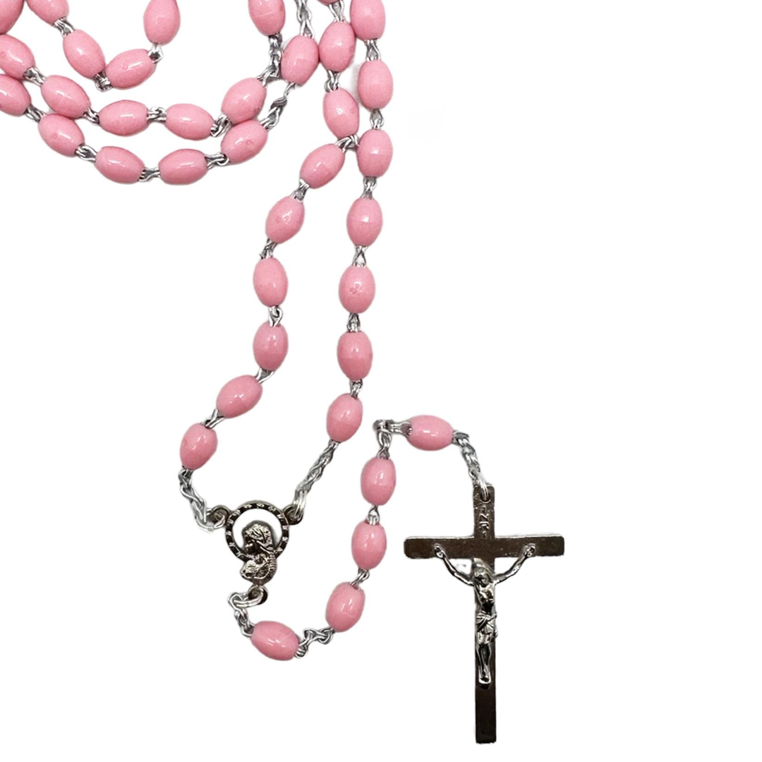 Rosary Plastic Beads Pink 5mm