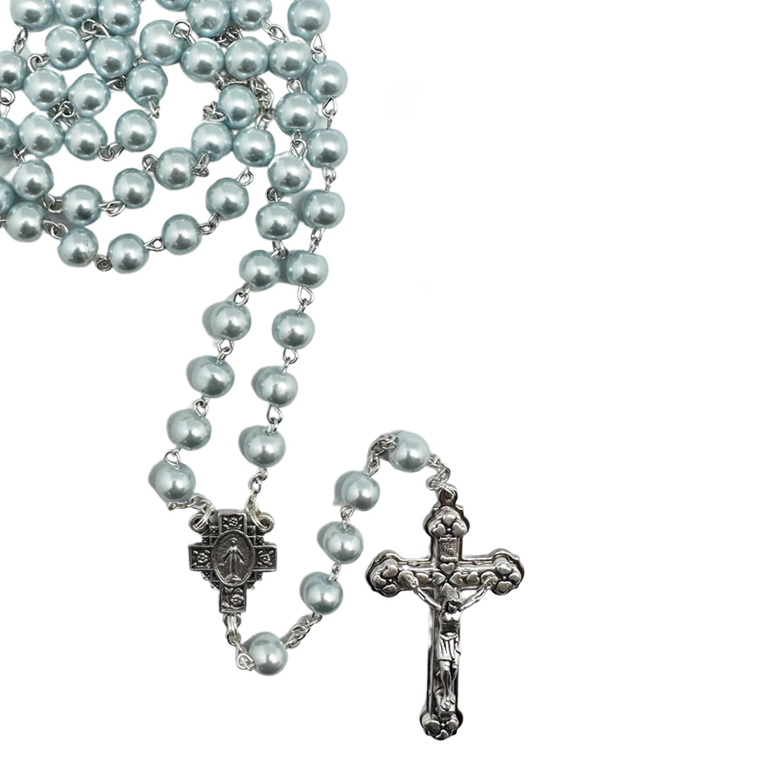 Rosary Mother of Pearl Blue 7mm