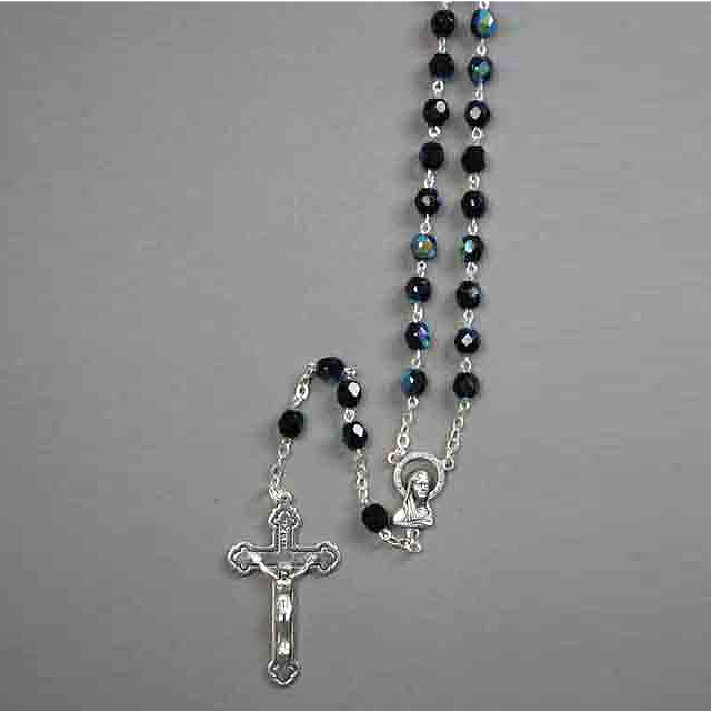 Rosary Crystal Dark Aurora Borealis 7mm