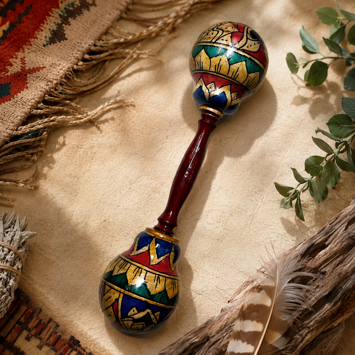 Rattle Shaman Double Headed Painted | Carpe Diem With Remi