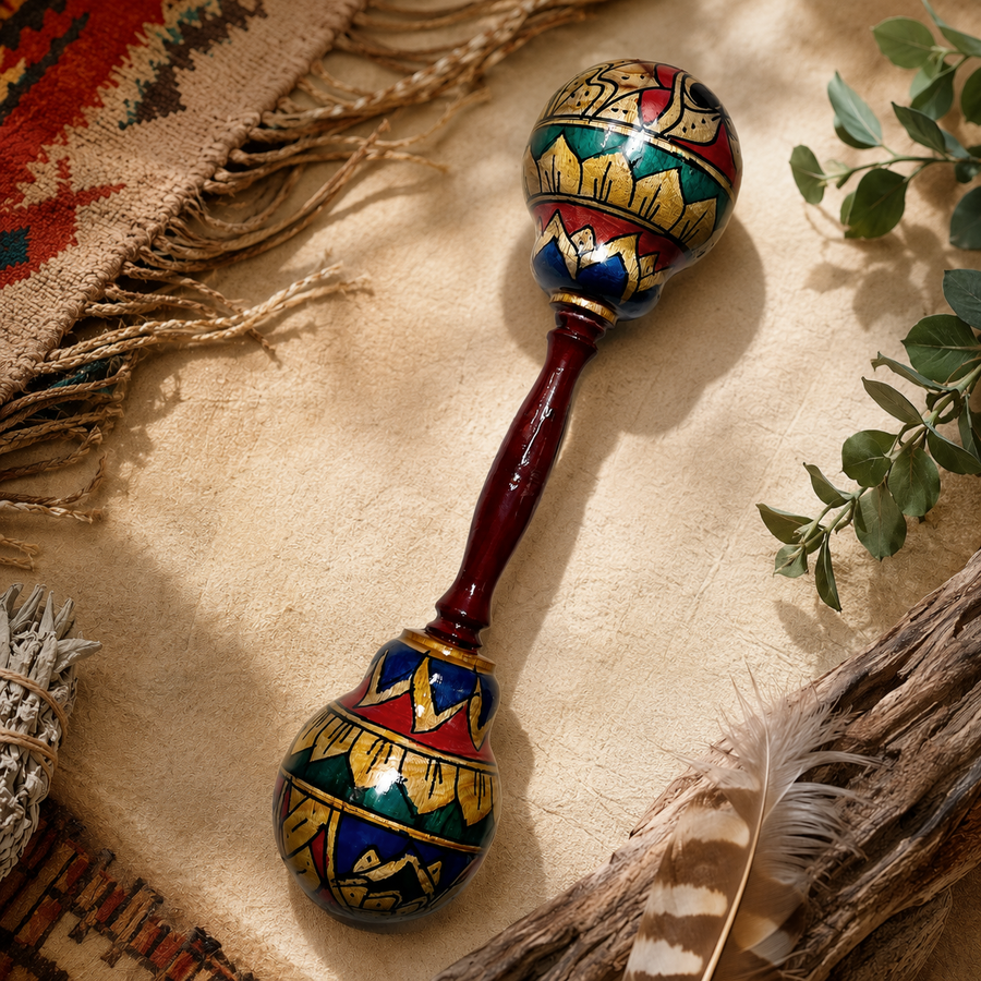 Rattle Shaman Double Headed Painted | Carpe Diem With Remi