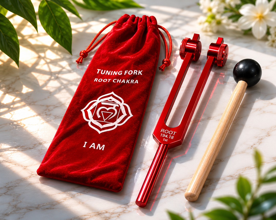 Tuning Fork Base/Root Chakra in Velvet Bag
