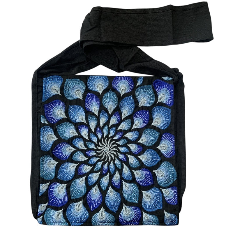 Flap Bag Feather Embroidered 30 cm