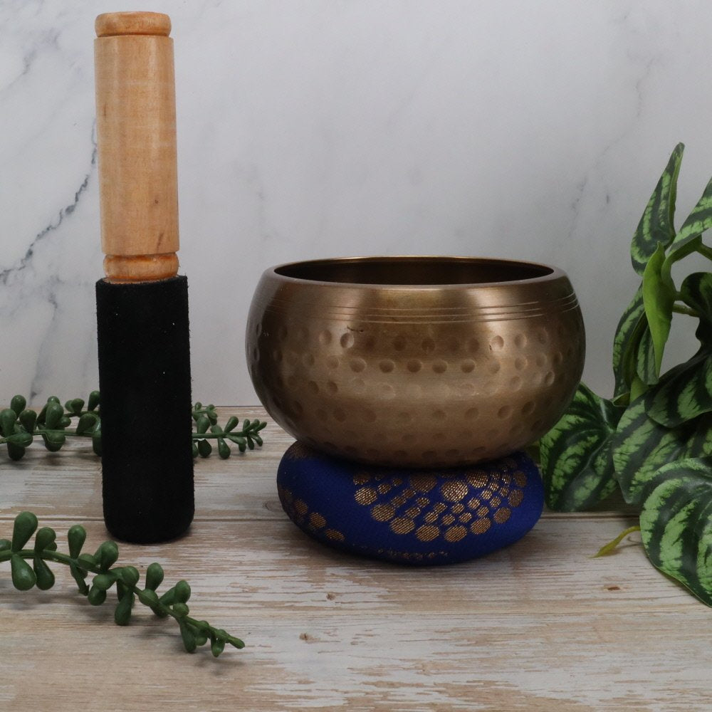 Singing Bowl Brass Hammered Antique 10 cm - Instore Only