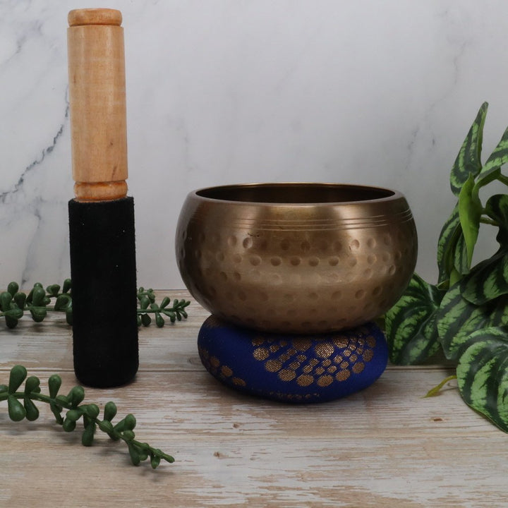 Singing Bowl Brass Hammered Antique 10 cm - Instore Only