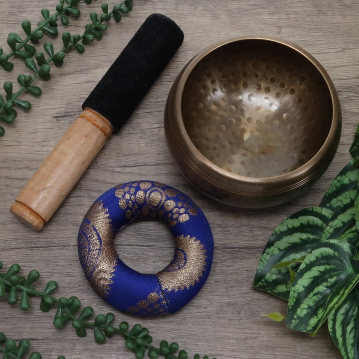Singing Bowl Brass Hammered Antique 10 cm - Instore Only