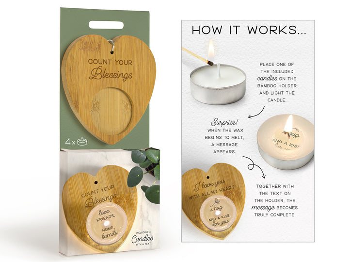 Tealight Candles Heart Wooden | Carpe Diem With Remi