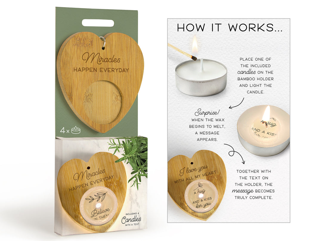 Tealight Candles Heart Wooden | Carpe Diem With Remi