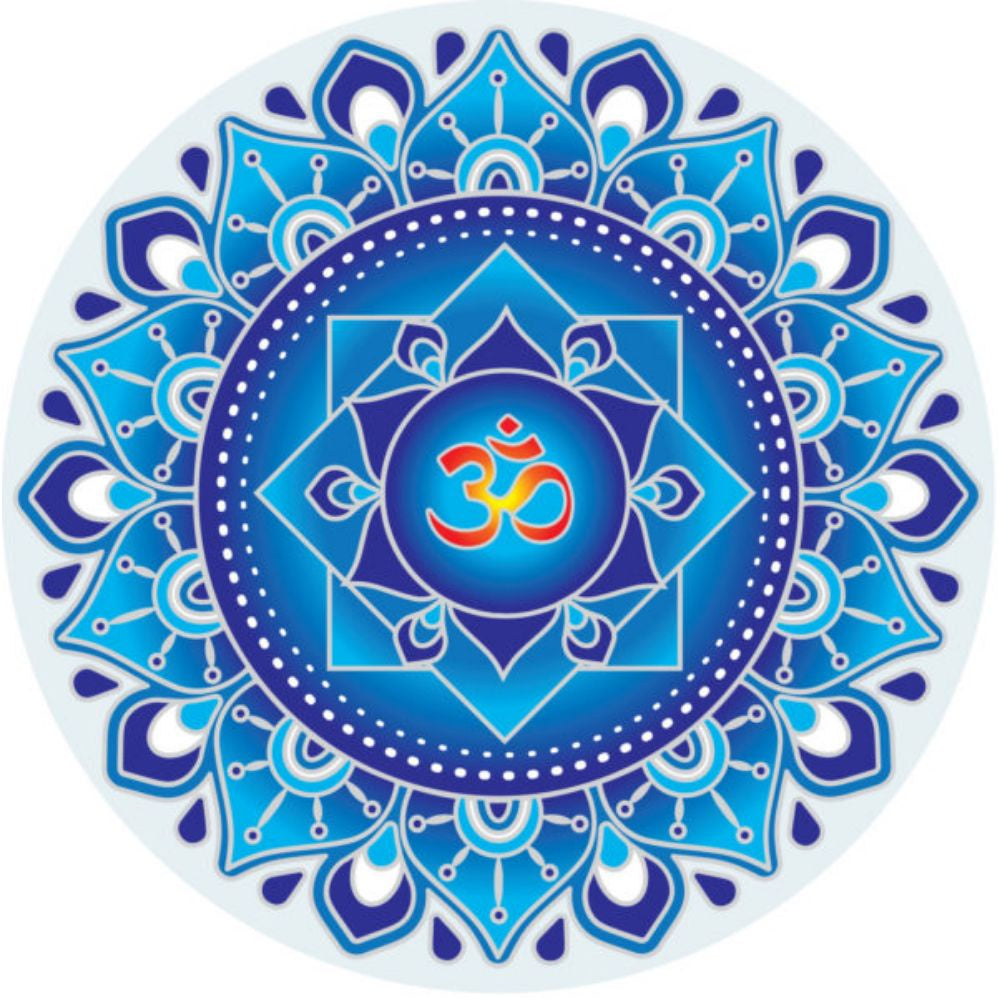 Sticker Sunseal Blue Om Mandala