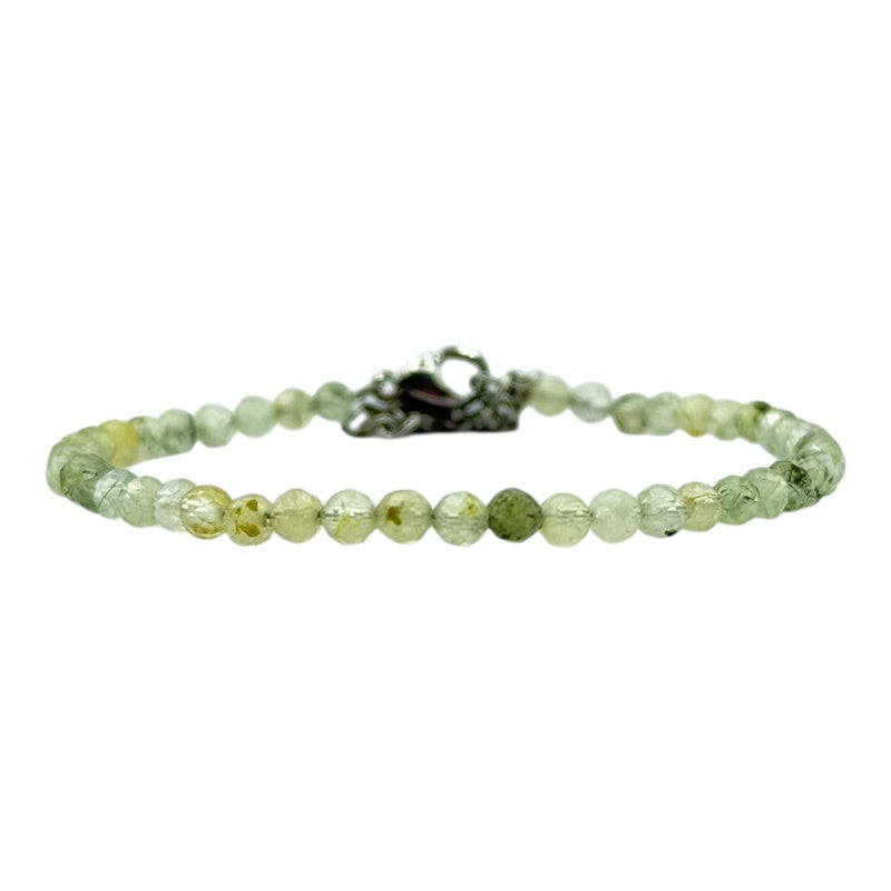 Bracelet Prehnite Faceted Beads 3mm