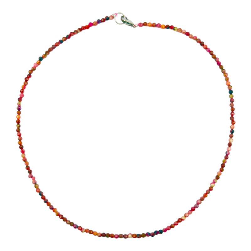 Necklace Rhodonite Faceted 3mm Beads