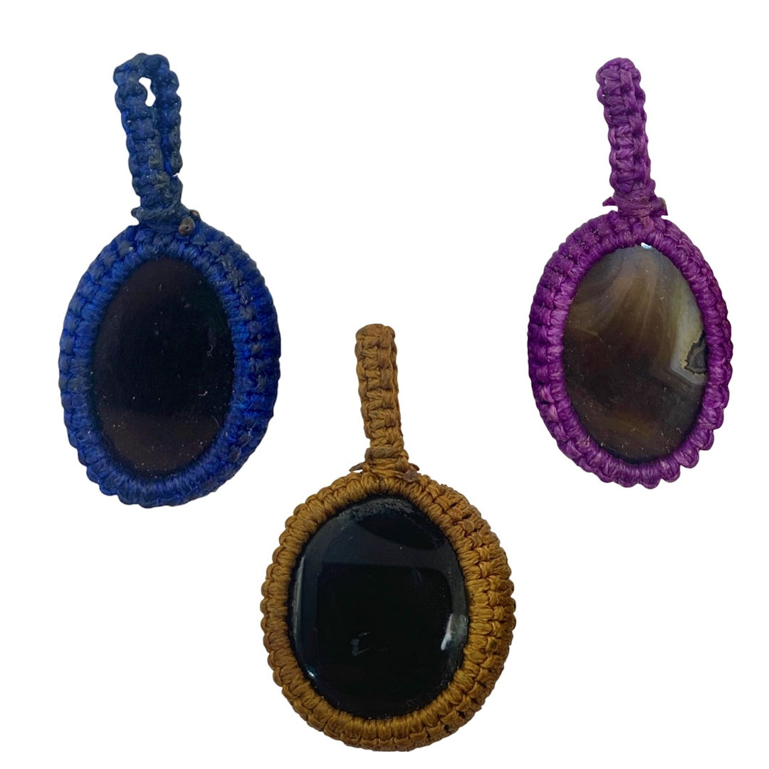 Pendant Agate Woven Border