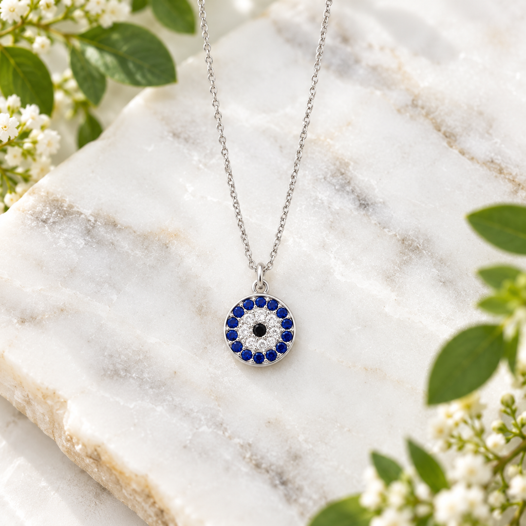 Necklace Evil Eye Rhodium Plated | Carpe Diem With Remi