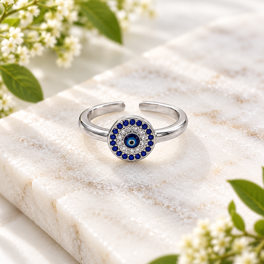 Ring Evil Eye Blue Adjustable 8mm | Carpe Diem With Remi