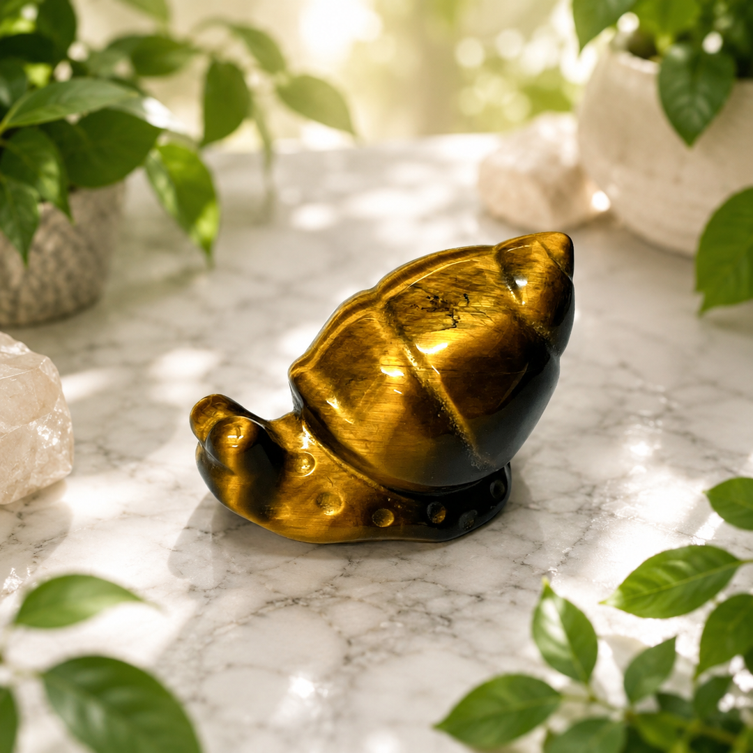 Snail Tiger Eye Gold 5.8 cm