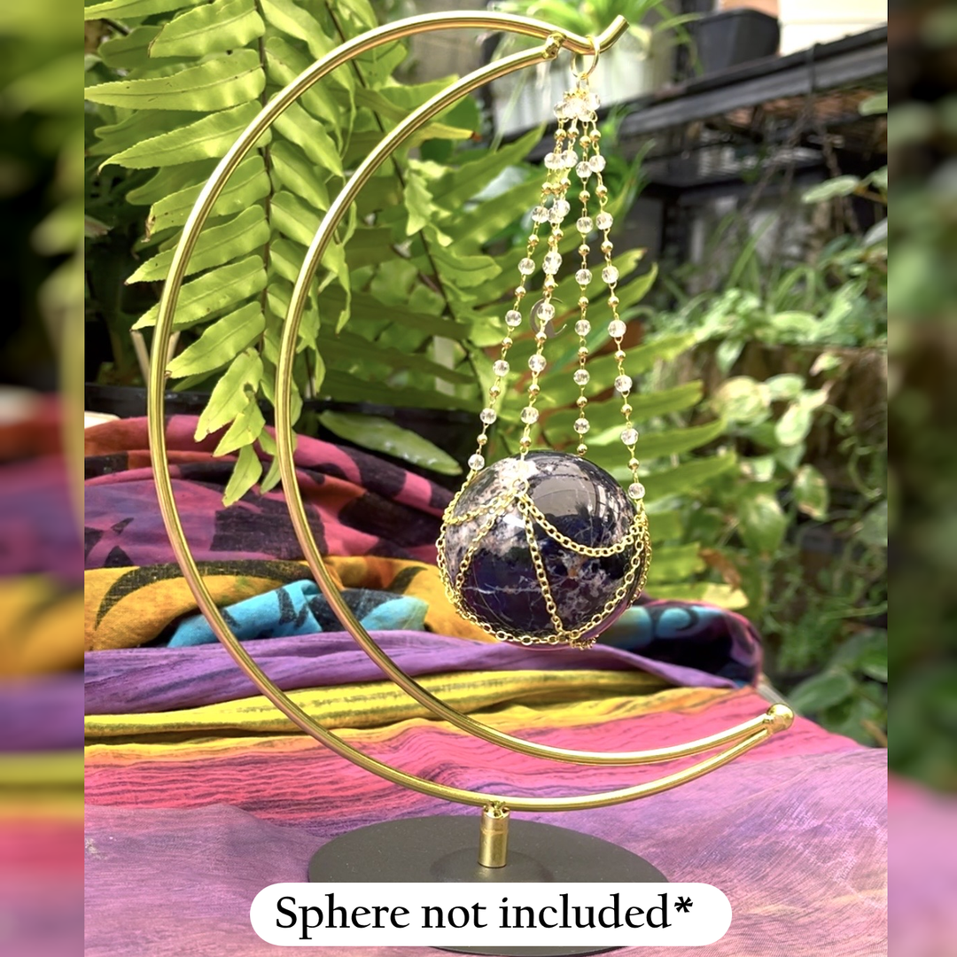 Moon Stand Gold with Crystal Chandelier