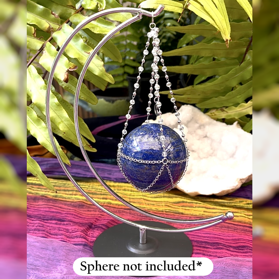 Moon Stand Silver with Crystal Chandelier