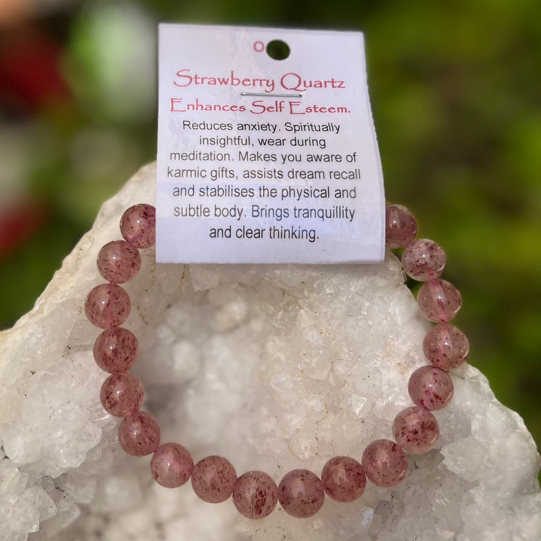 Bracelet Strawberry Quartz Dark 8mm