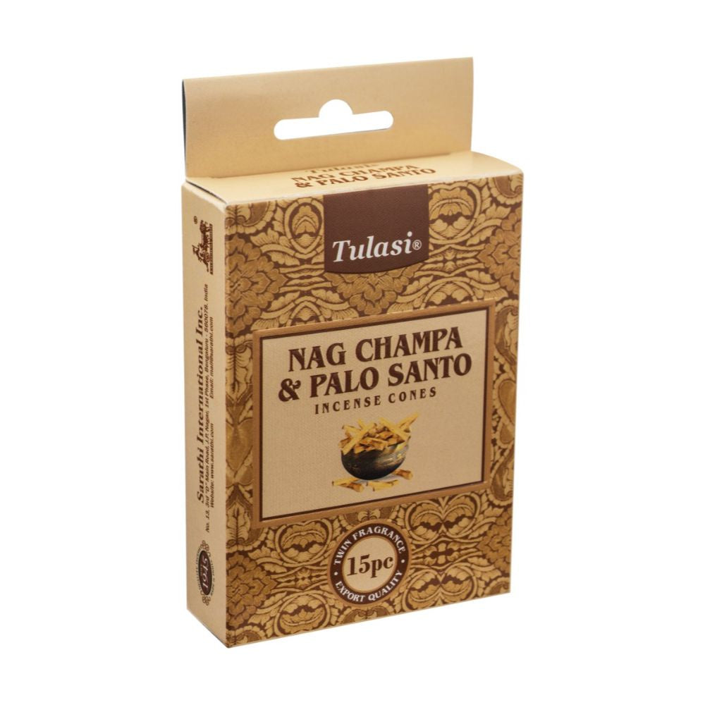 Tulasi Incense Cone Nag Champa and Palo Santo.