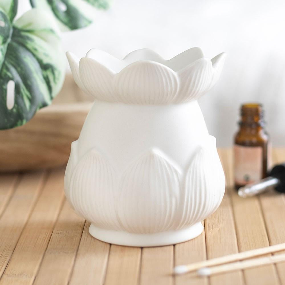 Oil Burner Lotus Flower White - IN STORE ONLY