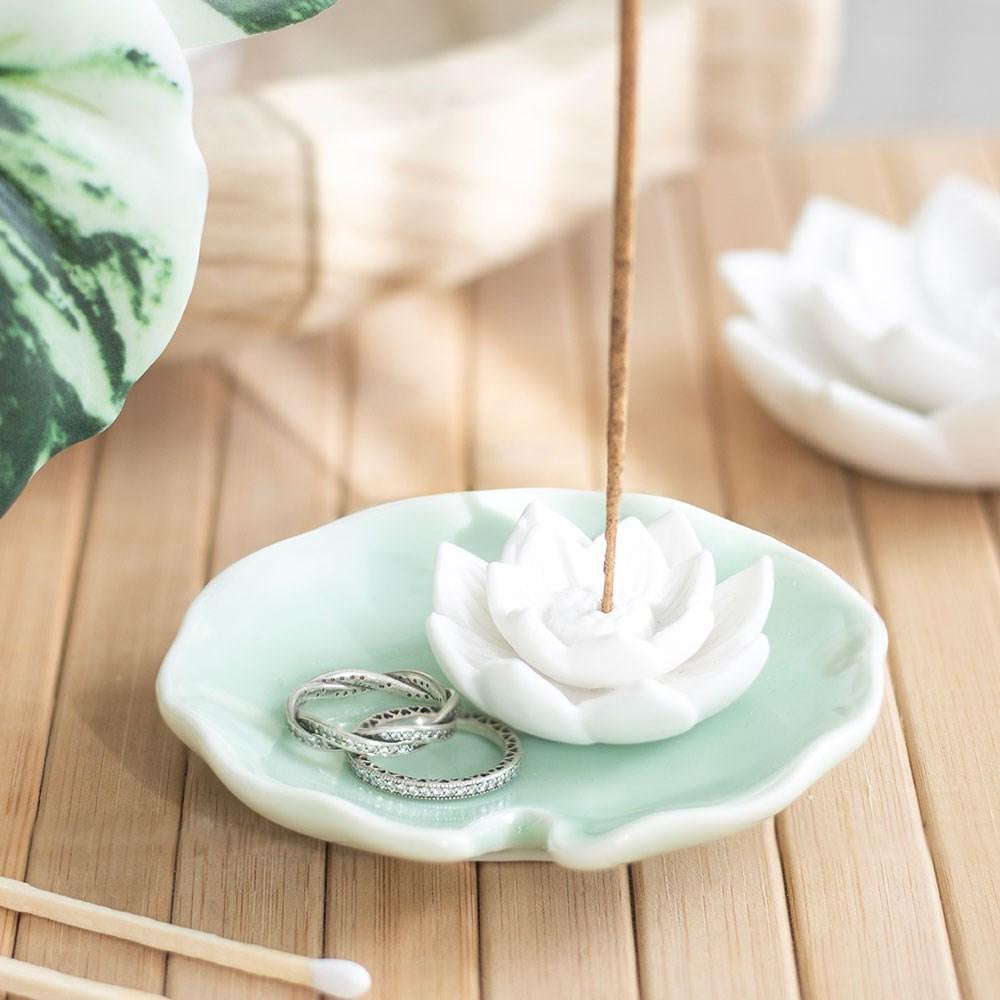 Trinket Dish Lotus Flower Green