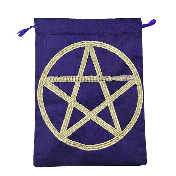 Tarot Pouch Symbols Purple and Gold