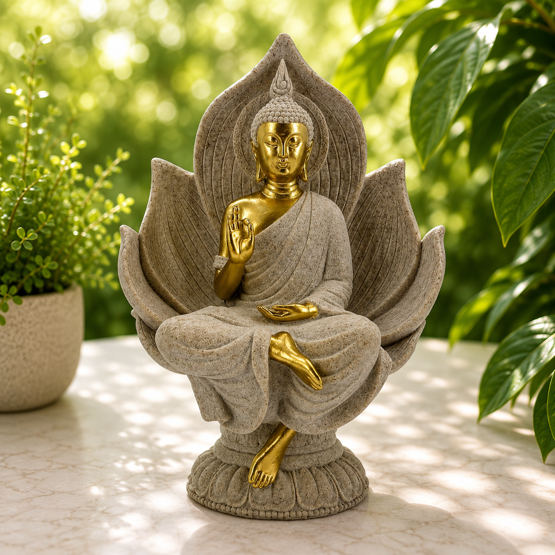 Statue Buddha on Lotus Throne 20 cm - Instore Only