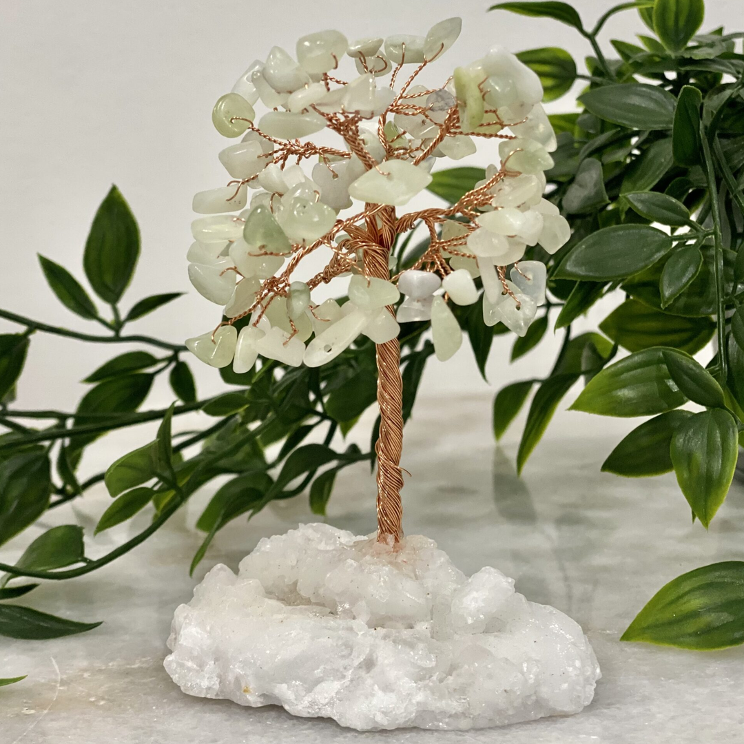 Crystal Tree Jade with Copper Trunk 10 cm