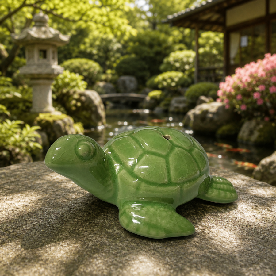 Incense Holder Turtle Green Ceramic | Carpe Diem With Remi