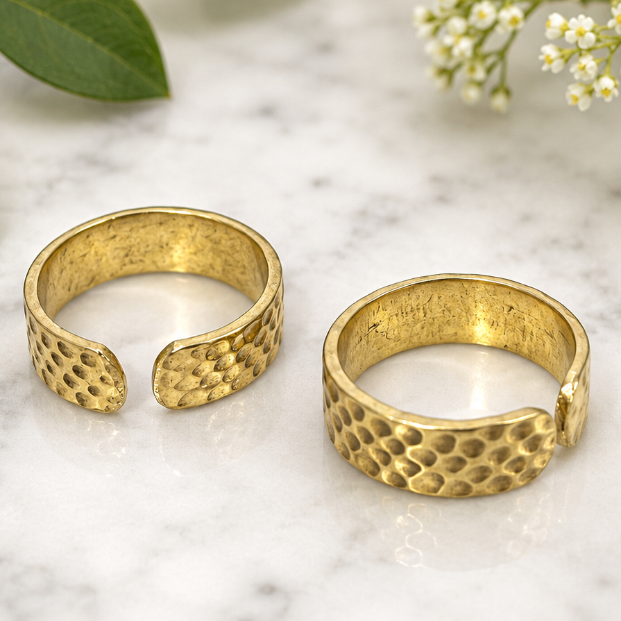 Ring Brass Hammered