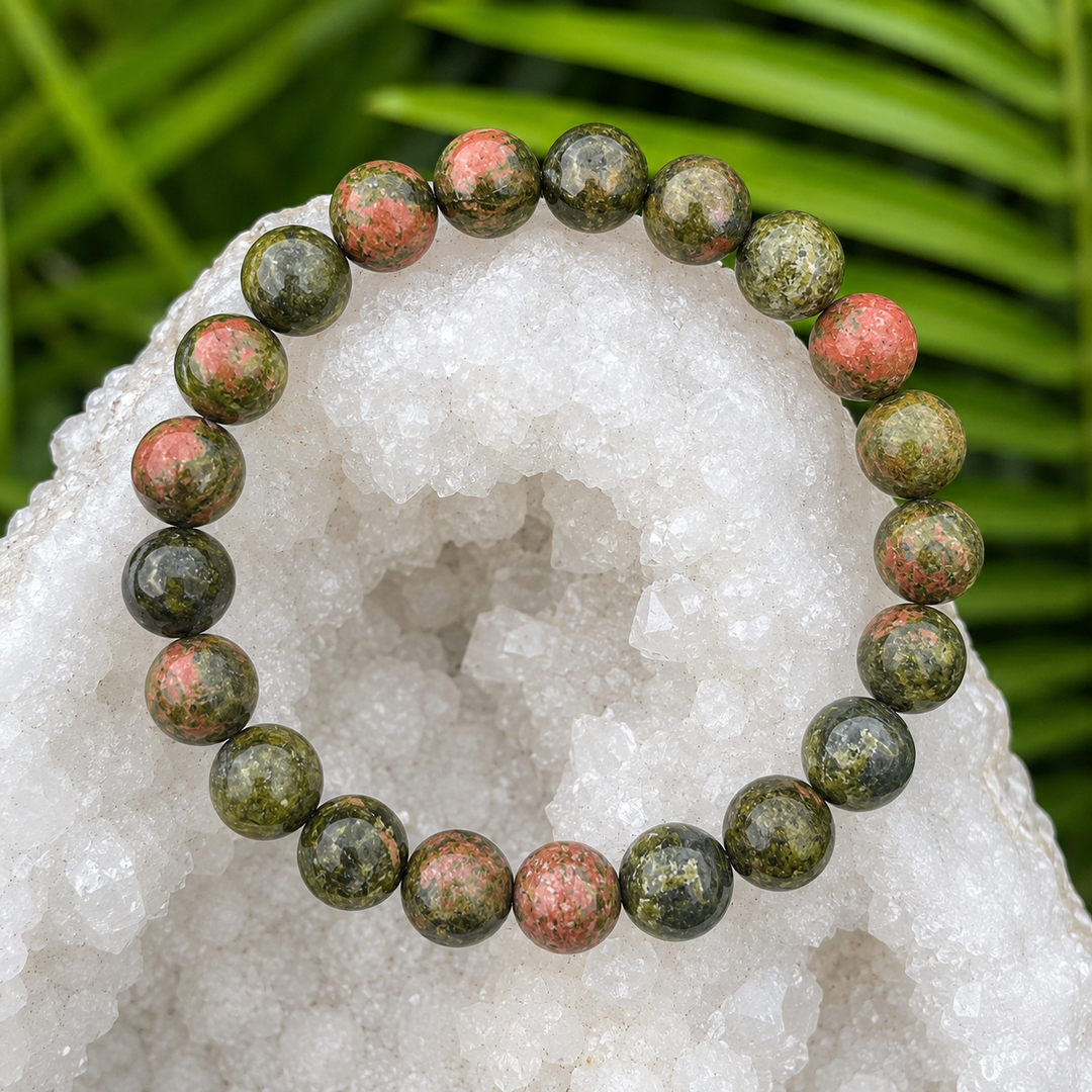 Bracelet Unakite 8 mm Beads
