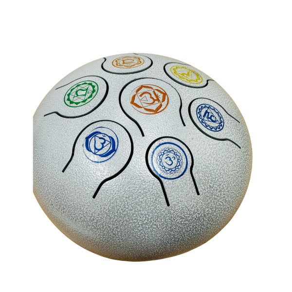 Tongue Hapi Drum 9 Inch 7 Chakra White | Carpe Diem with Remi