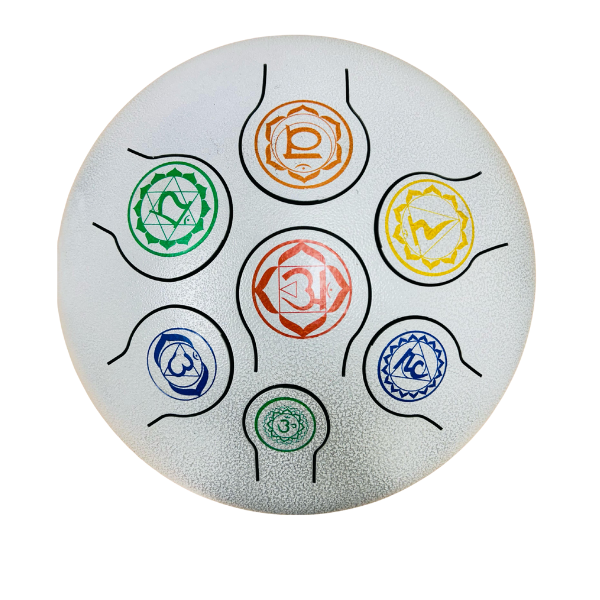Tongue Drum Hapi 12"  7 Chakra White | Carpe Diem with Remi