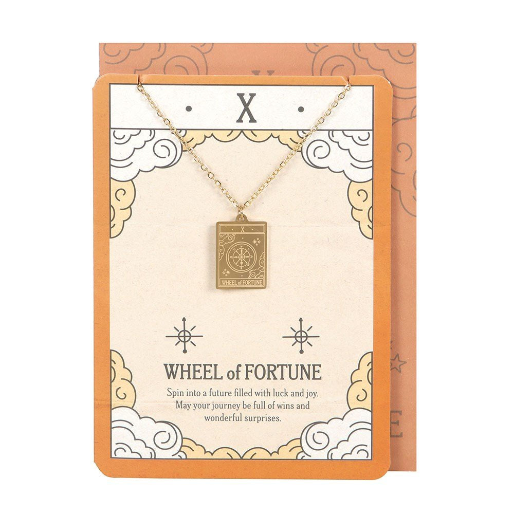 Necklace Wheel of Fortune Tarot and Card