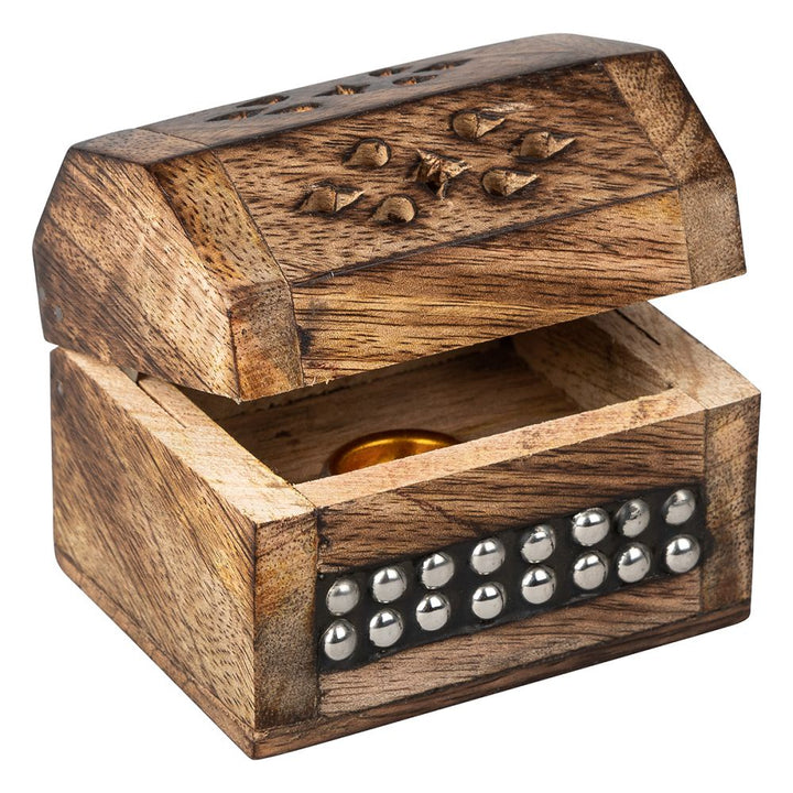 Incense Box Cone Holder Wood 5x7 cm