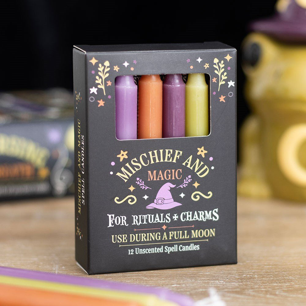 Spell Candles Mischief and Magic Boxed 12Pk