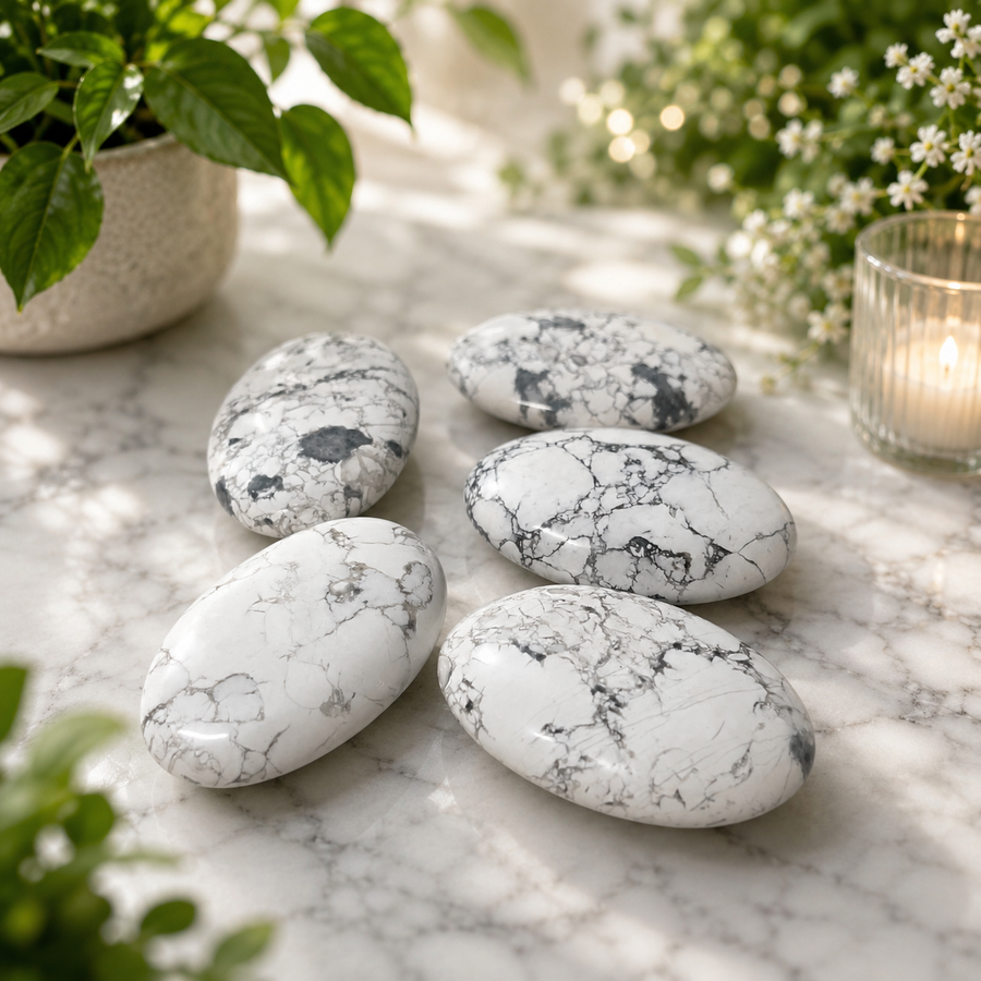 Palm Stone White Howlite Crystal Carving | Carpe Diem With Remi