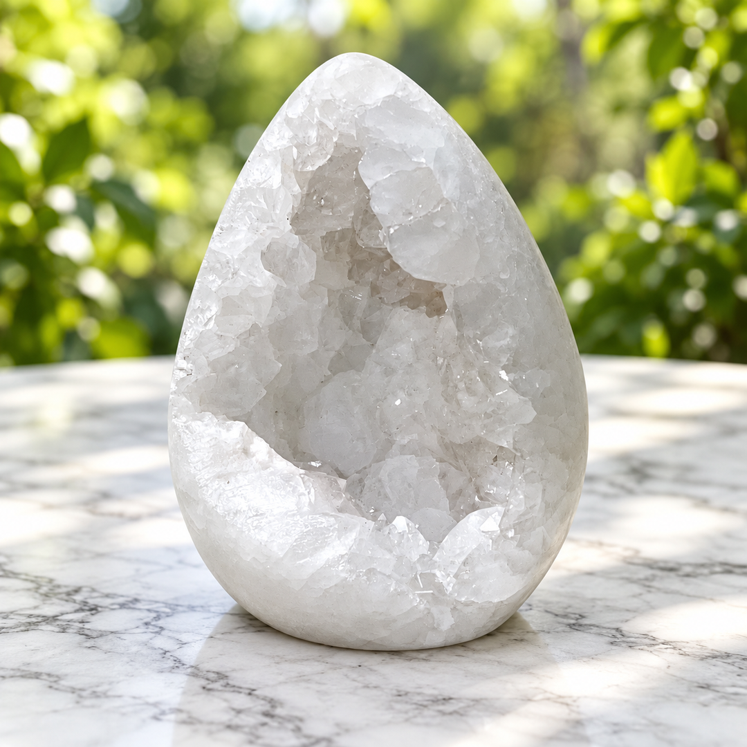 Egg White Geode 12.3 cm