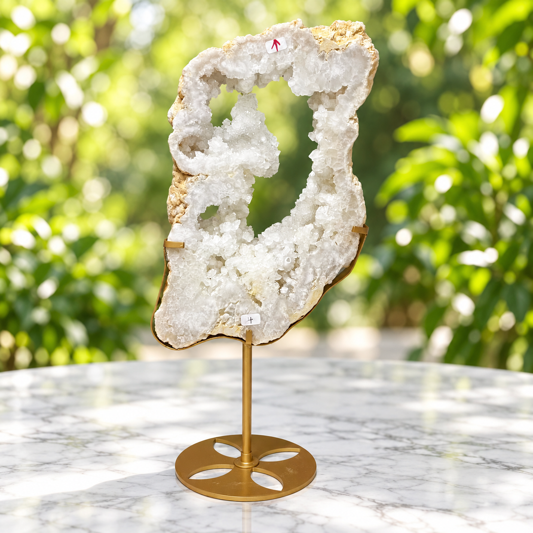 Geode Druzy Quartz on Stand Large 37.5 cm