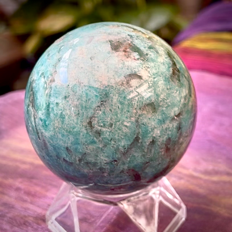 Sphere Amazonite Smokey Quartz 6 cm